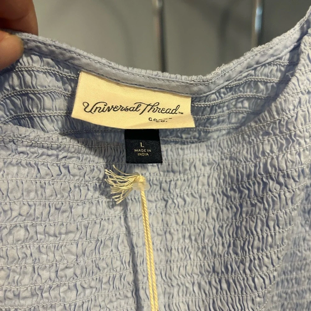 Universal Thread Light Blue Eyelet Ruffle Blouse - Picture 2 of 7